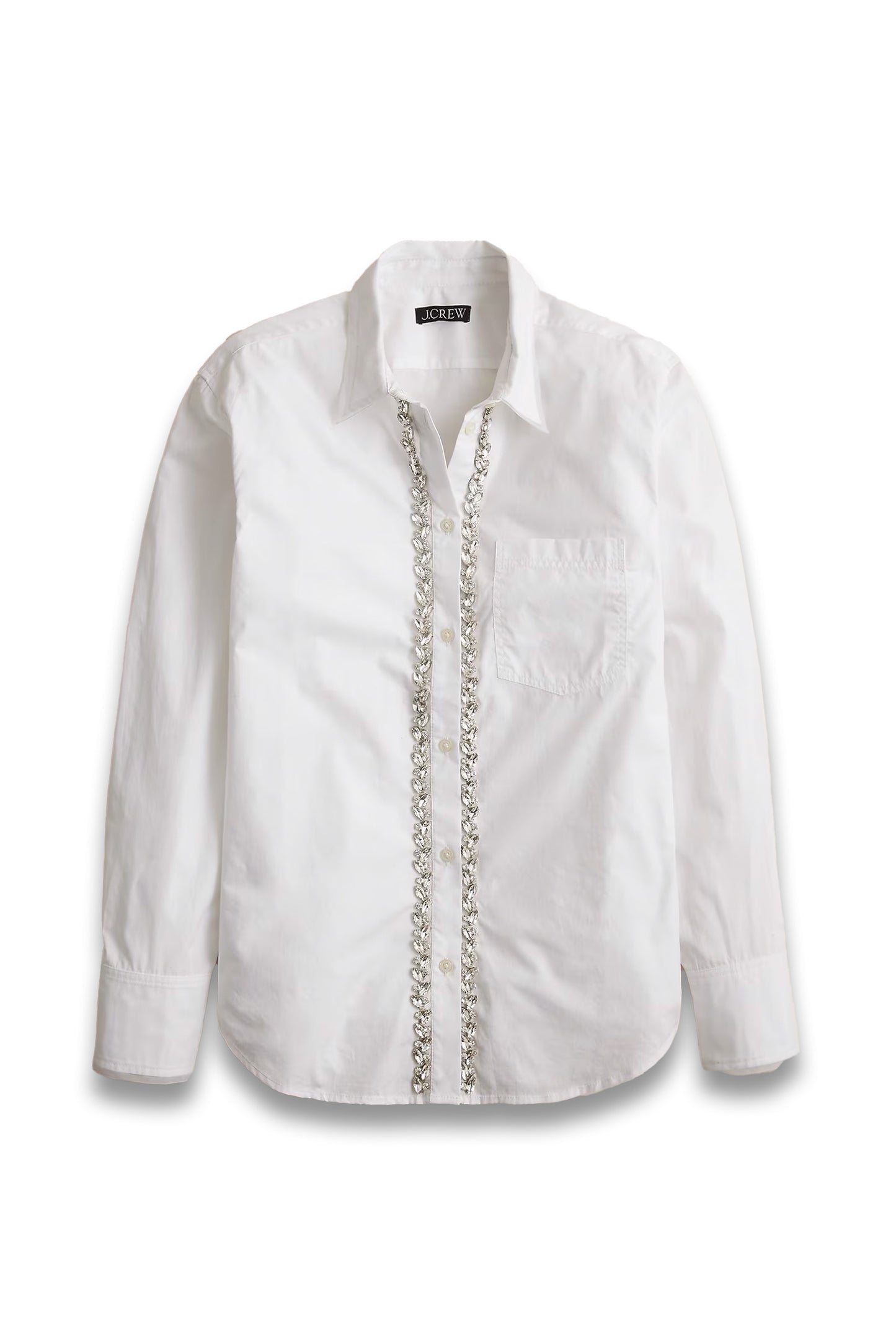 Embellished garçon shirt with tulle in cotton poplin
