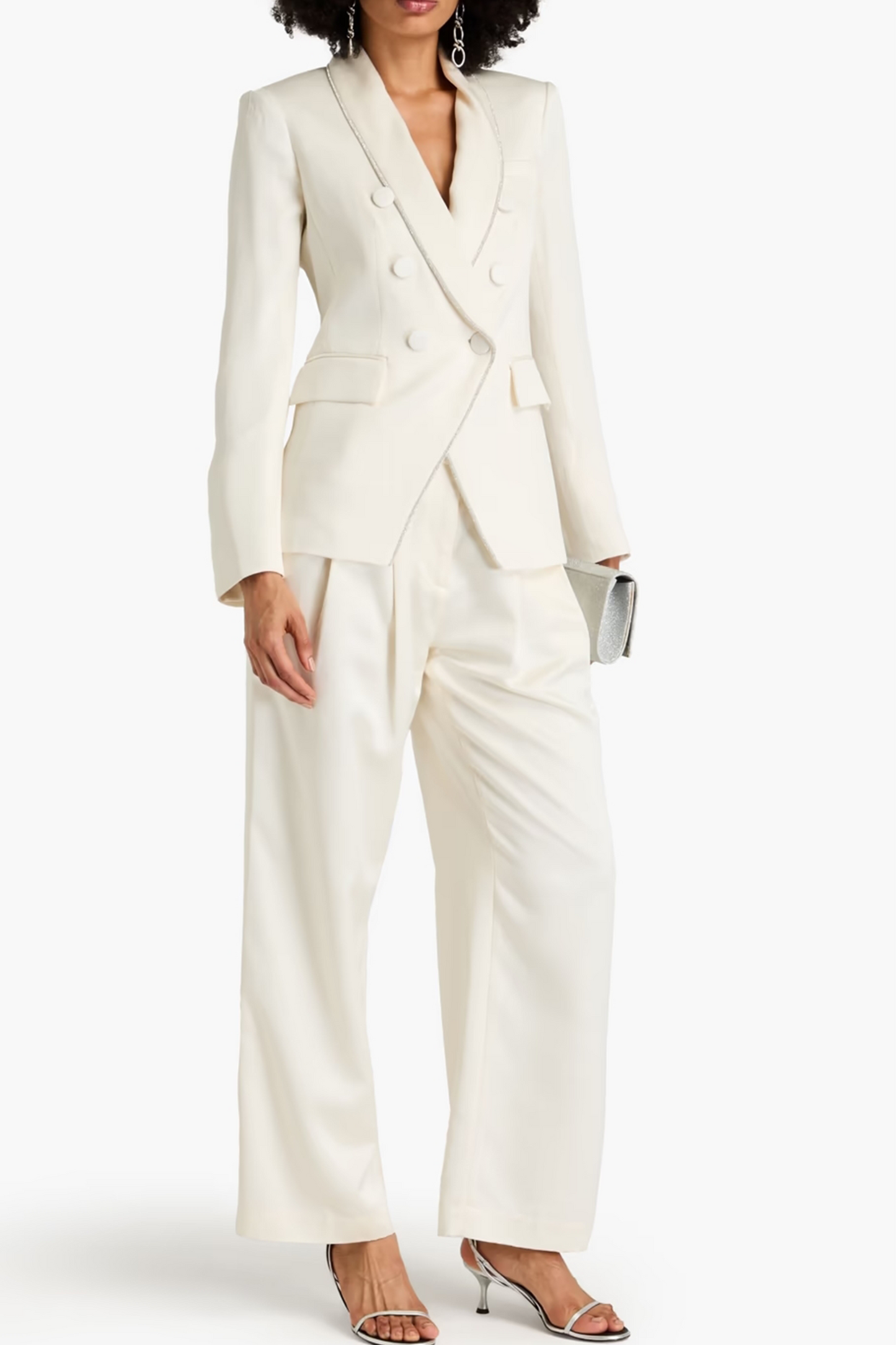 Jagger Dickey Crystal embellished Satin Crepe Blazer & Trouser