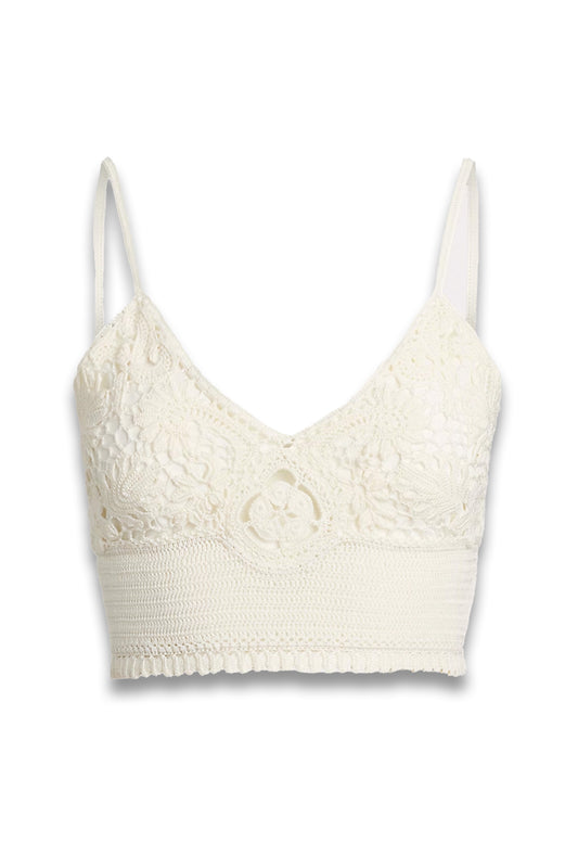 Hand-Crocheted Floral Silk Bralette