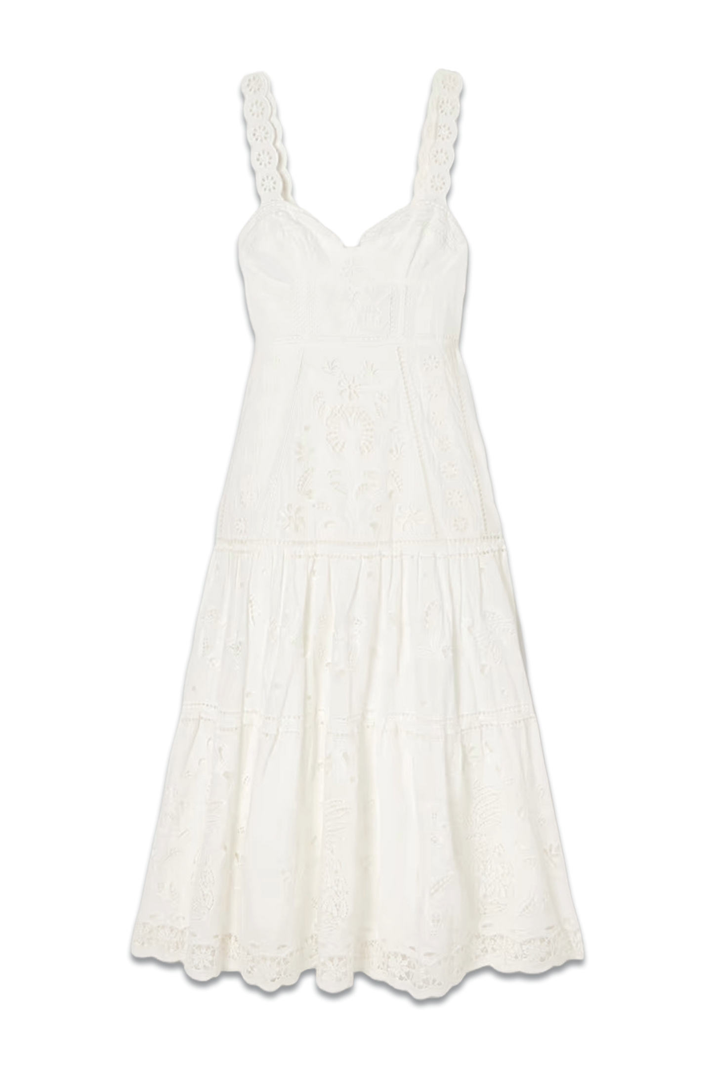 Broderie Anglaise Cotton Midi Dress