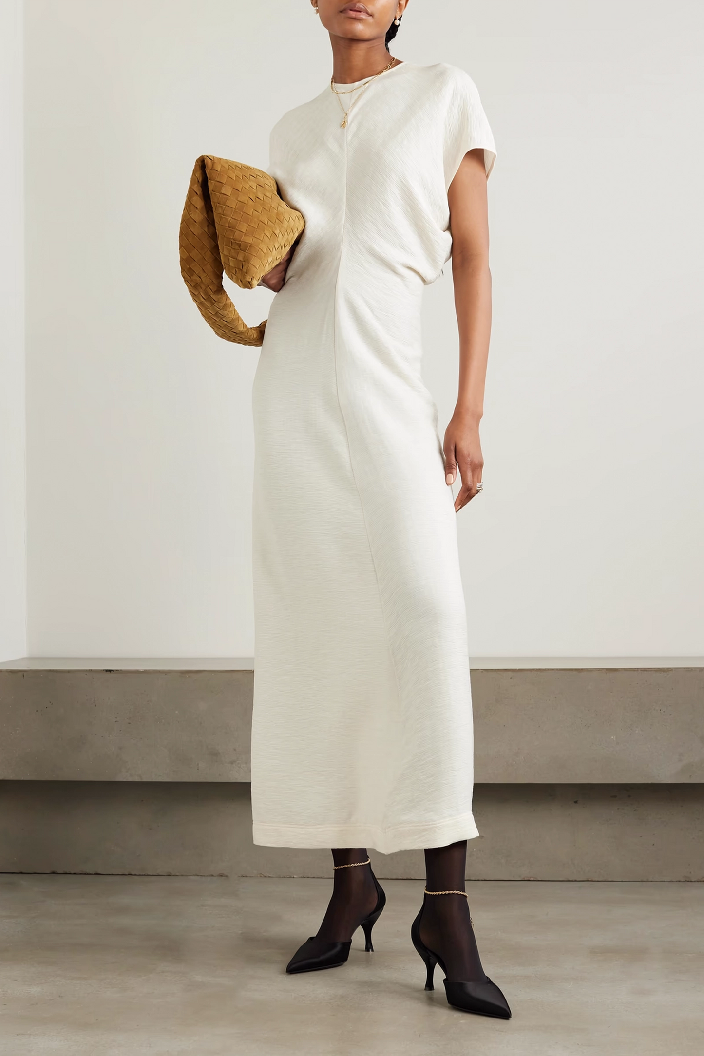 Gathered Woven Maxi Dress