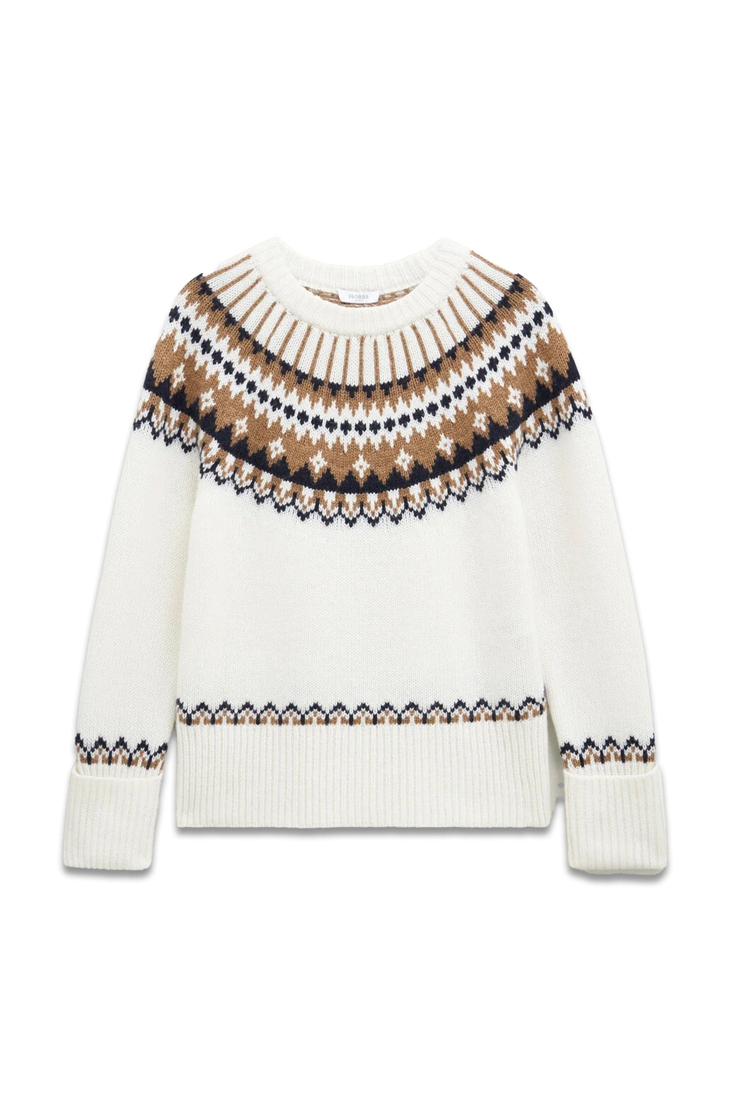 White Anya Fair Isle Chunky Jumper