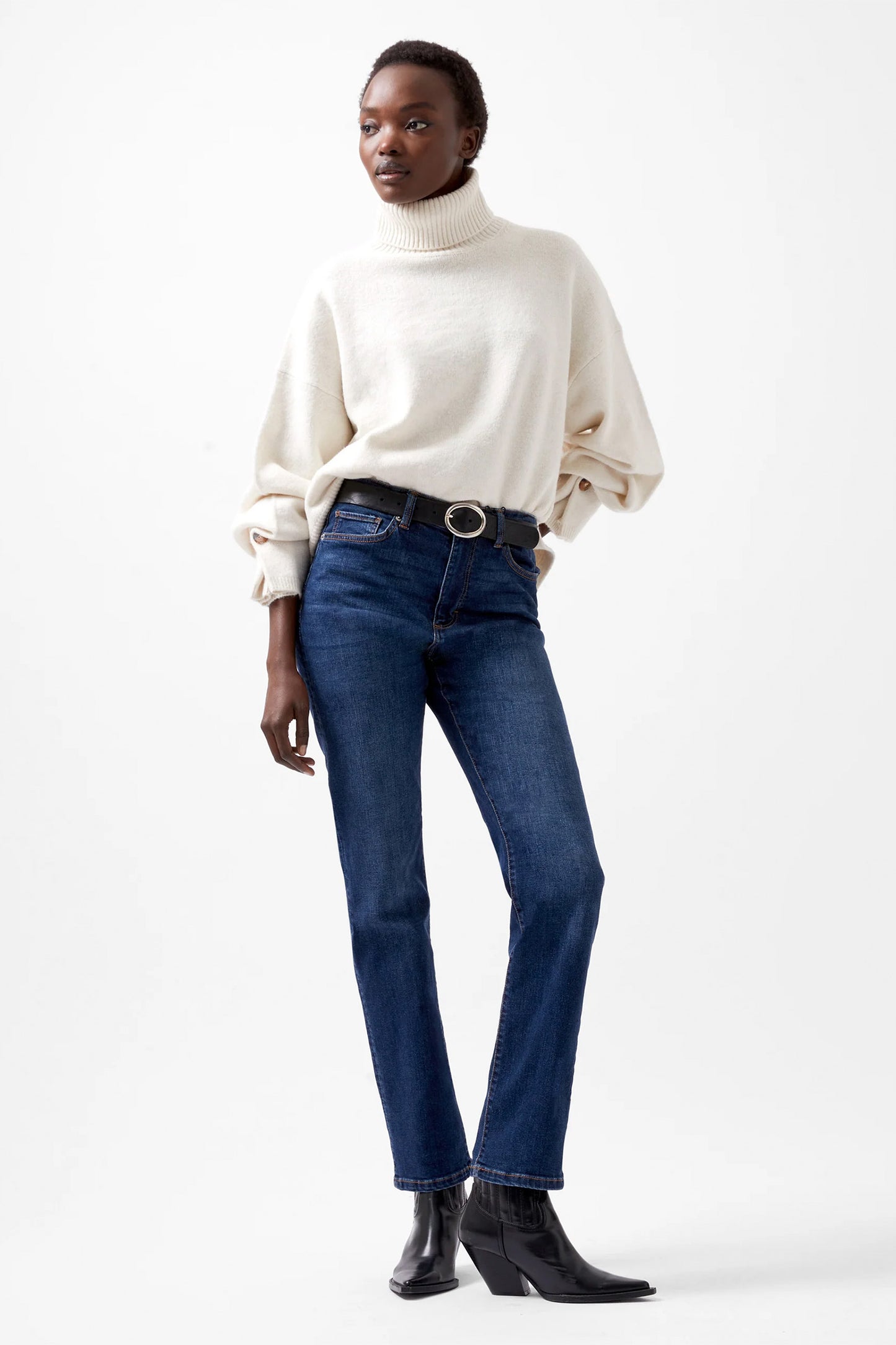 Cream Kezia Recycled Roll Neck Jumper