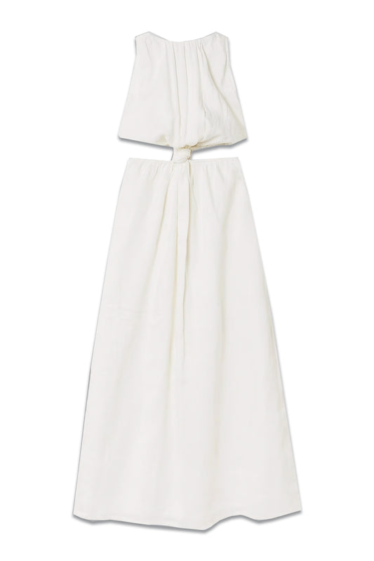 Zeta Cutout Linen Midi Dress