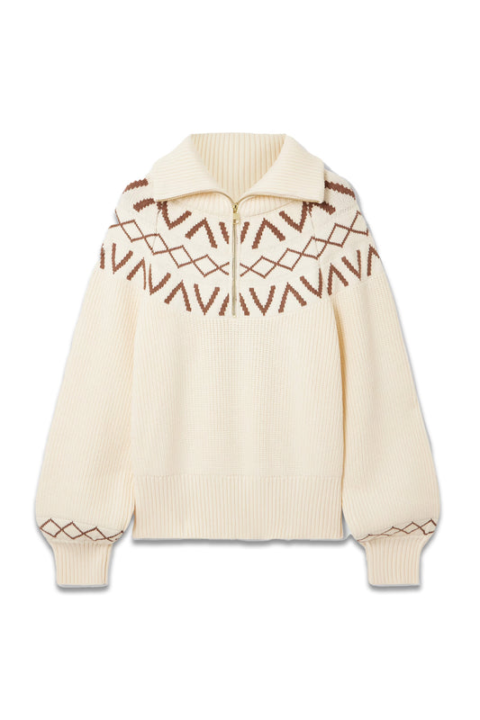 Sigrid Fairisle Half Zip Knit