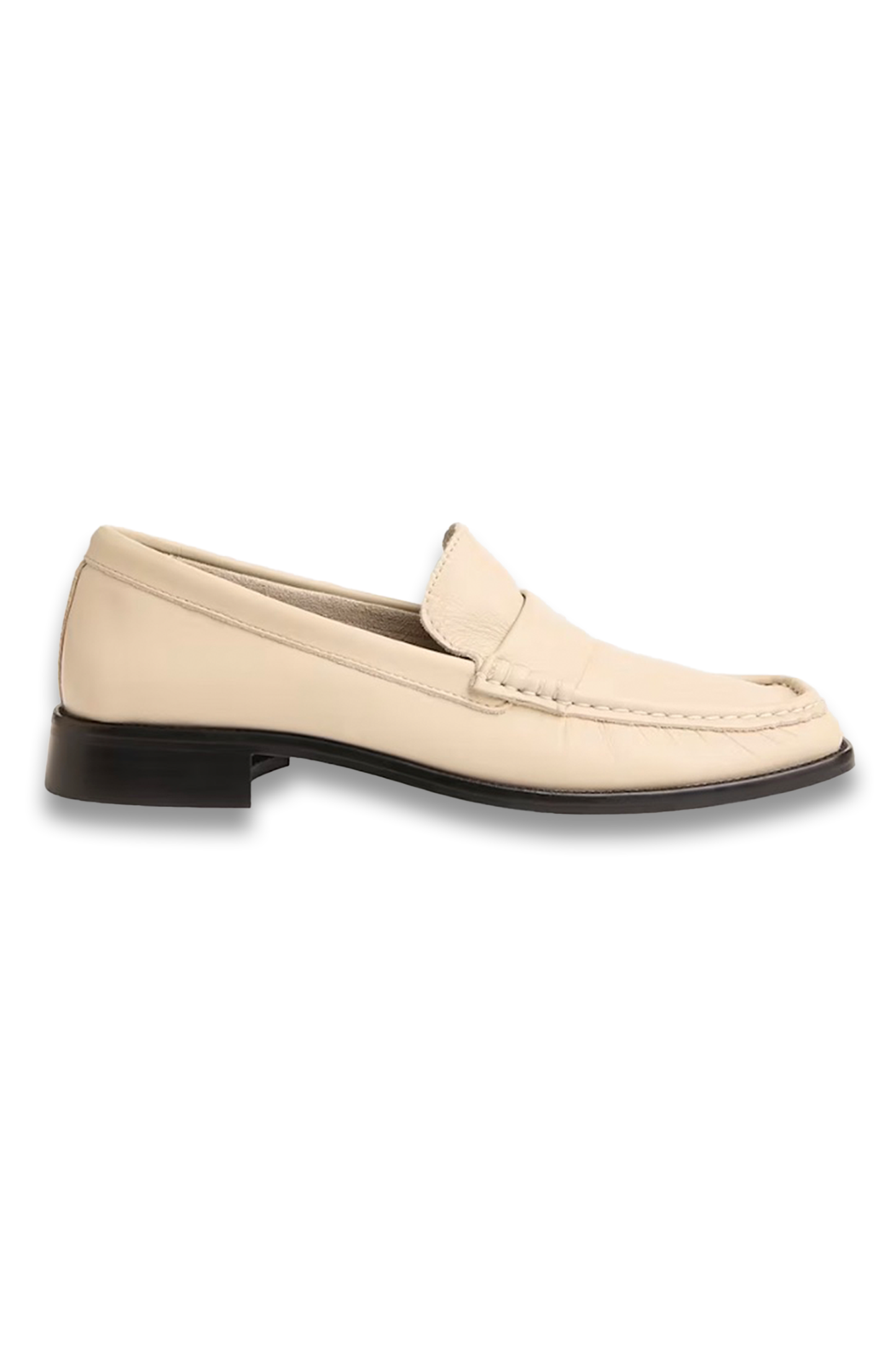 White Mora Square Toe Loafer