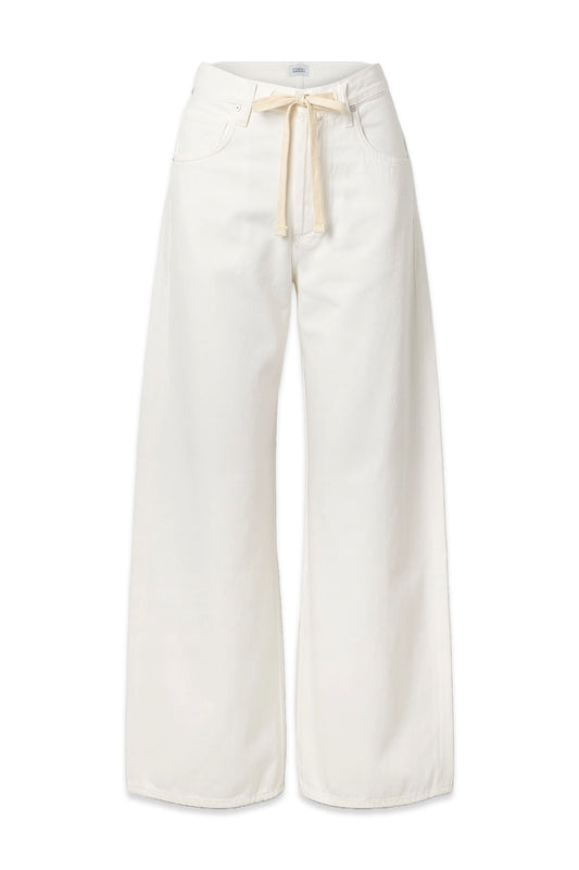 Brynn Drawstring Mid-rise Wide-leg Jeans
