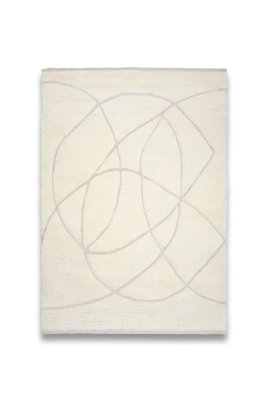 Lineal Sweep Rug White