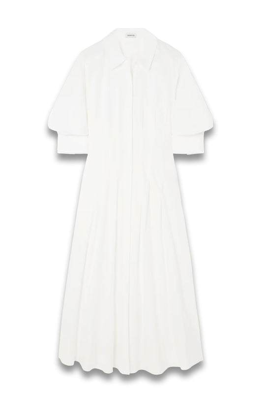 Jazz Pleated Cotton-Blend Poplin Midi Shirt Dress