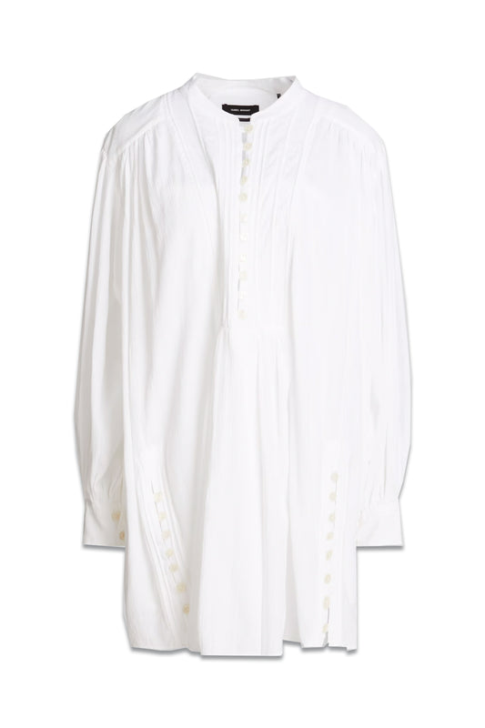 Yacolt Pintucked Cotton-voile Mini Dress