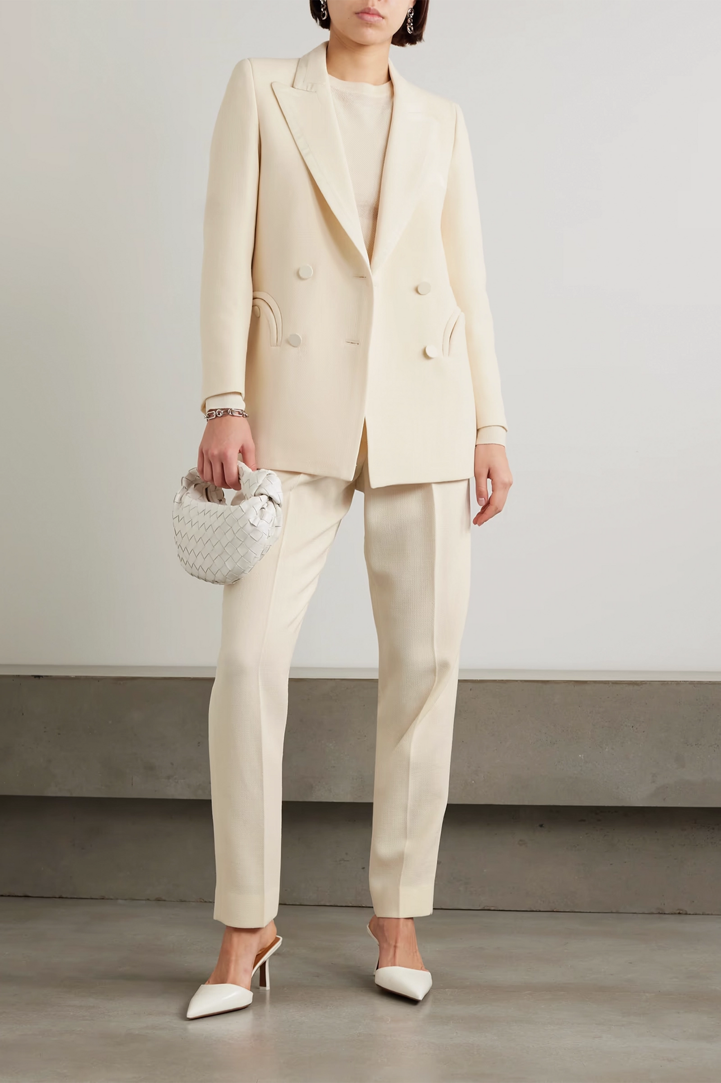 Resolute Everyday double-breasted silk twill-trimmed wool-crepe blazer and Trouser