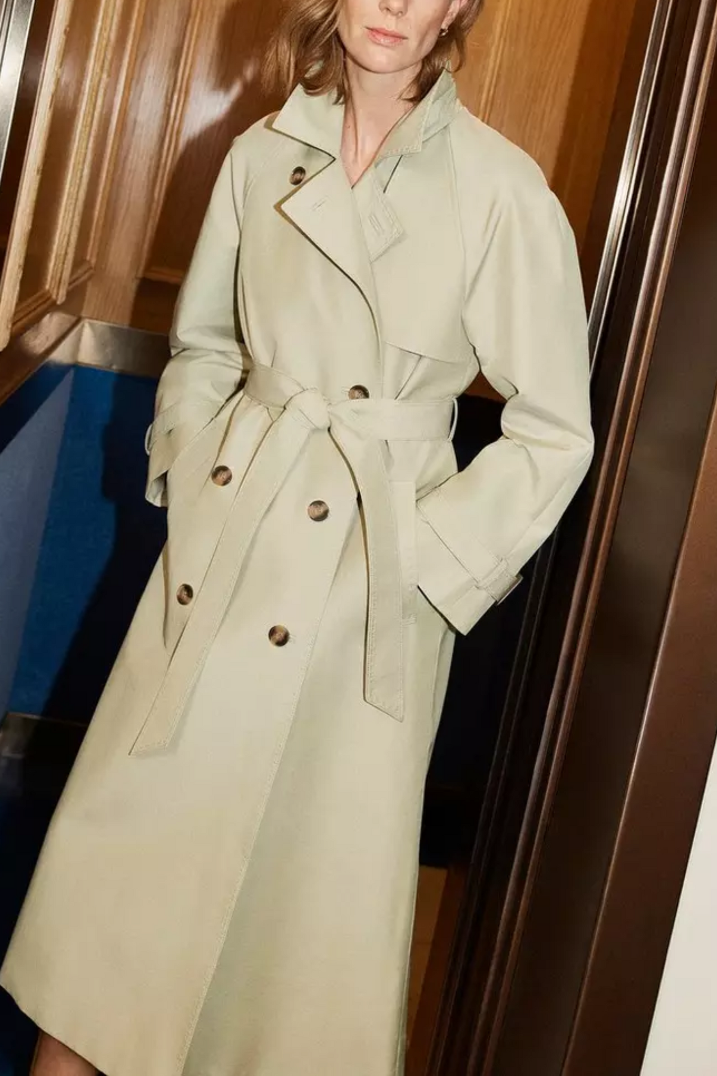Riley Sage-green Trench Coat