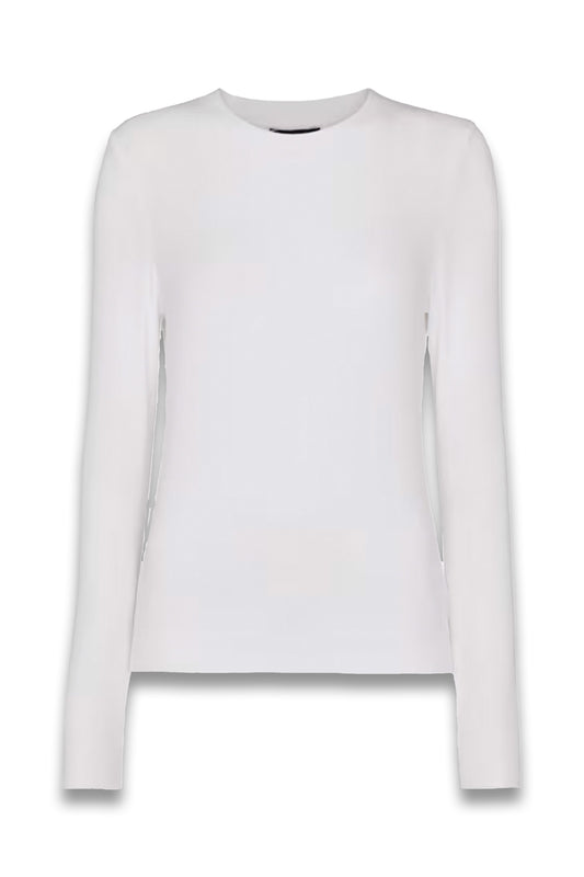 White Essential Ribbed Crew