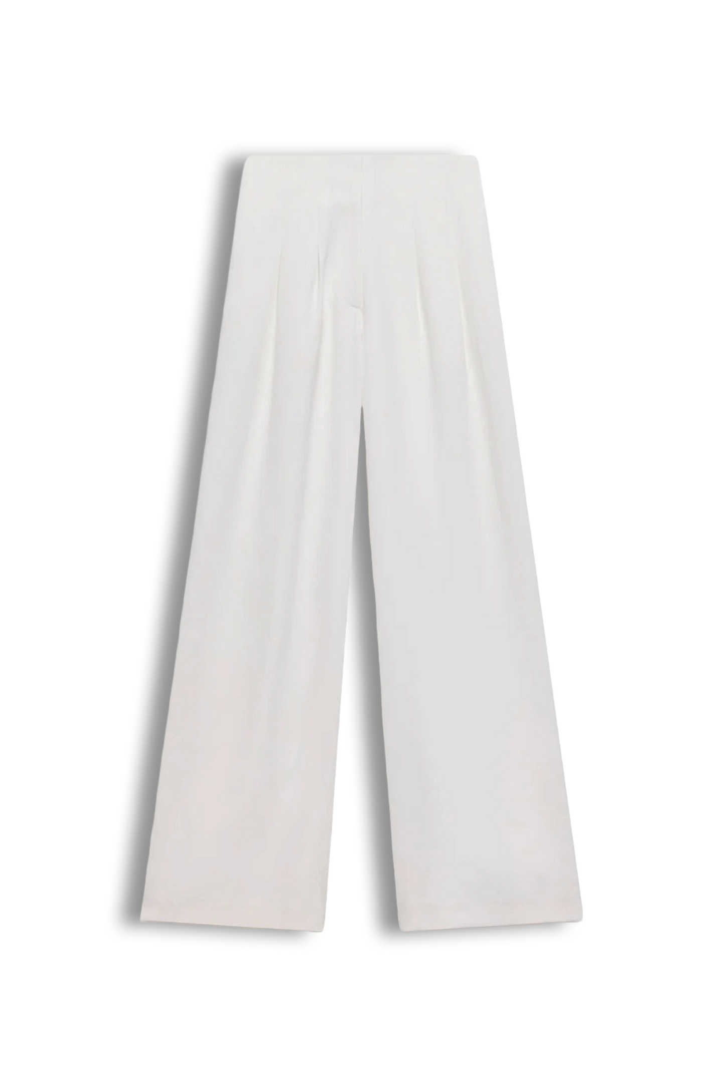 White Wide Leg Darted Trousers