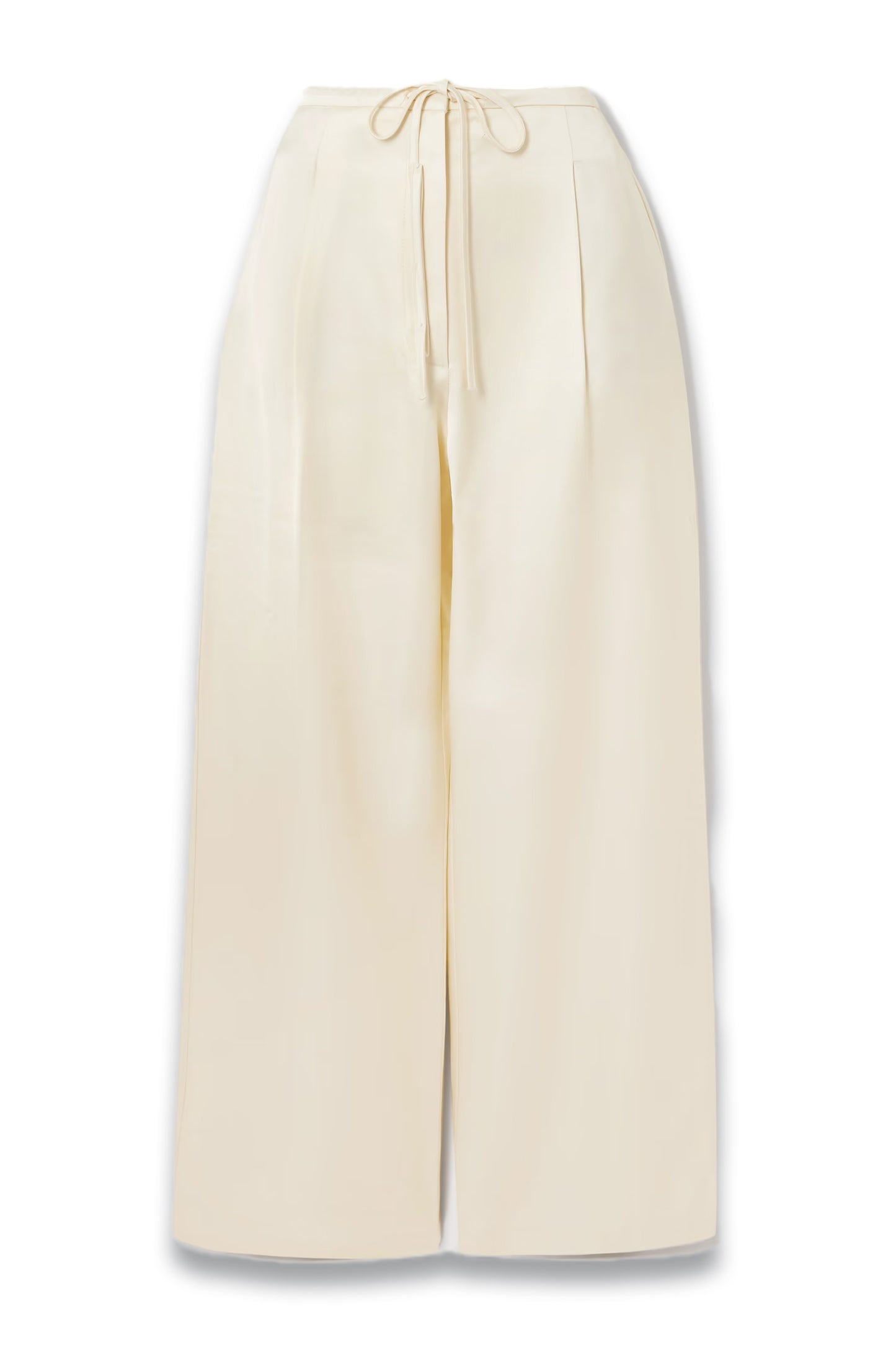 Pleated Satin Wide-leg Pants