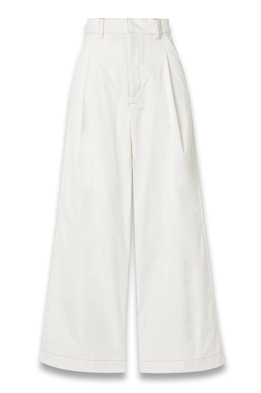 Olympe Pleated Woven Wide-Leg Pants
