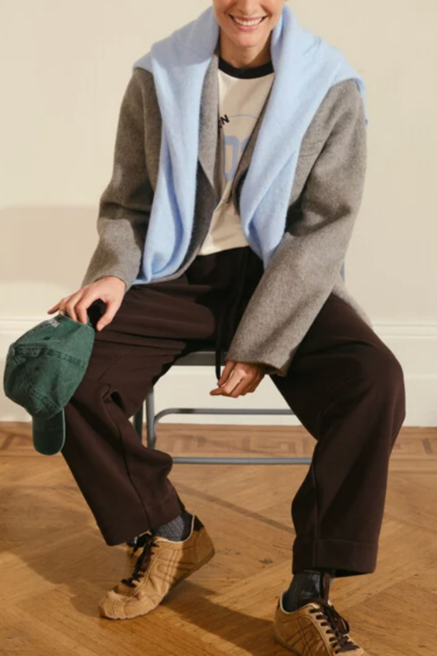 Pure Wool Double-faced Blazer in Light Grey Marl