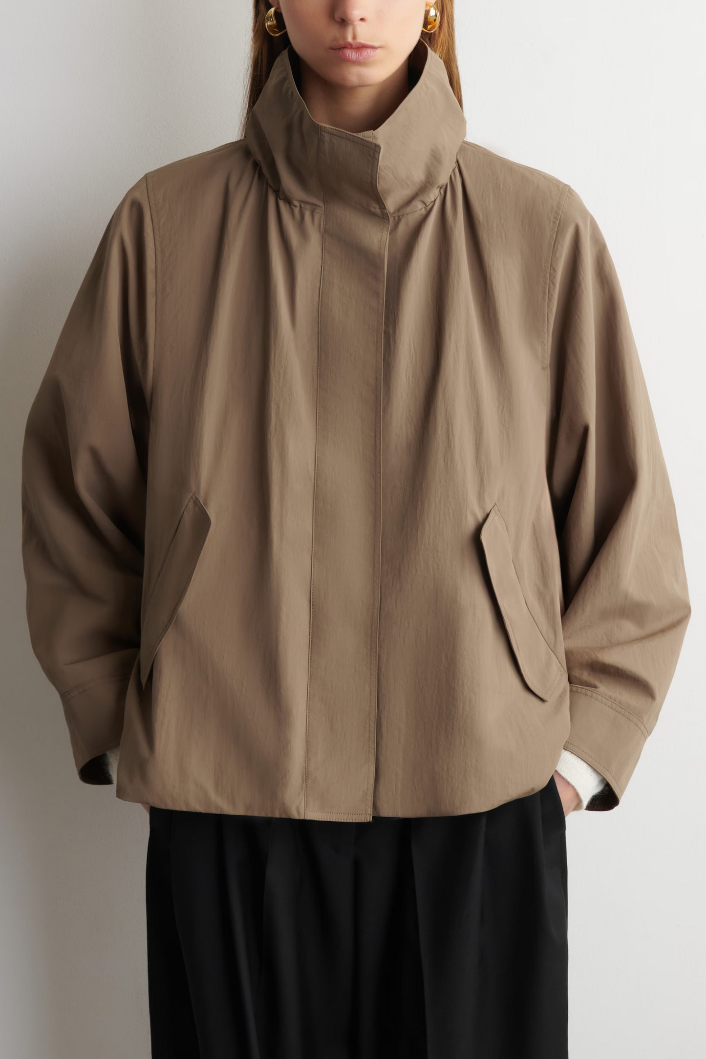 Nylon Funnel-neck Jacket