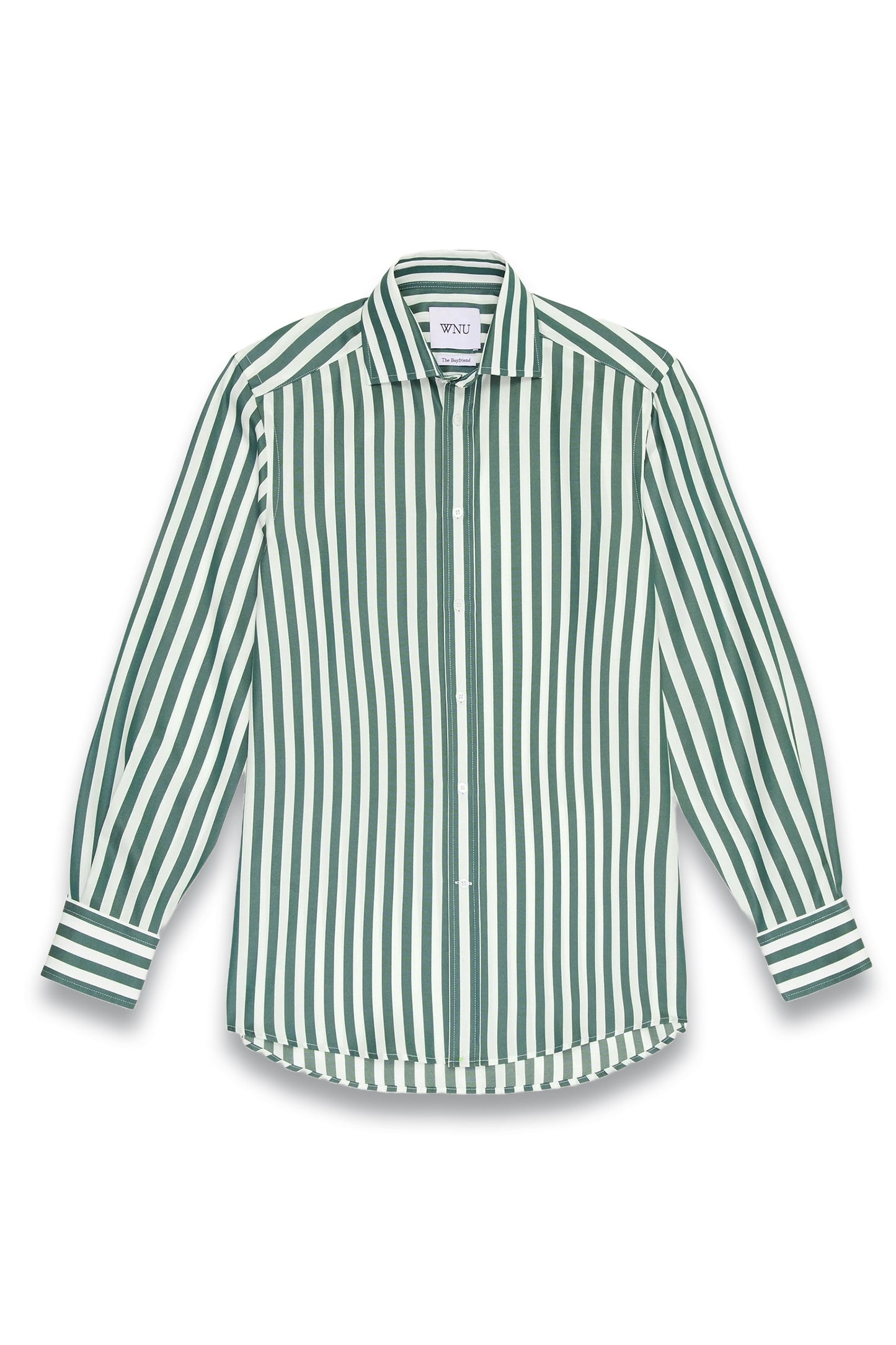 The Boyfriend: Tencel, Forest Green Stripe