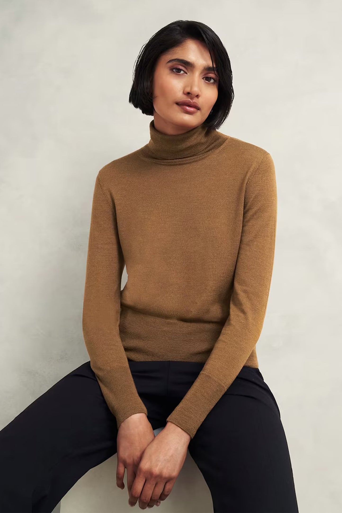 Hobbs Clarendon Wool Silk Roll Neck Jumper