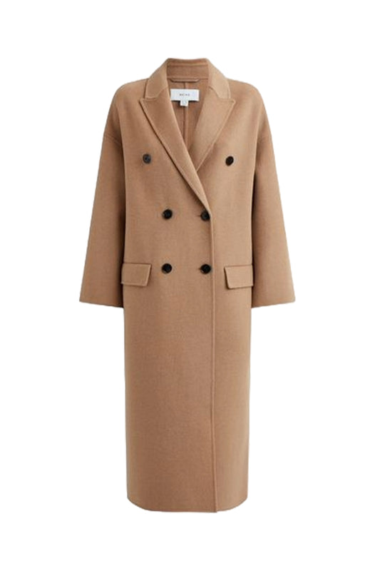 Layah Relaxed Wool Blend Double Breasted Coat