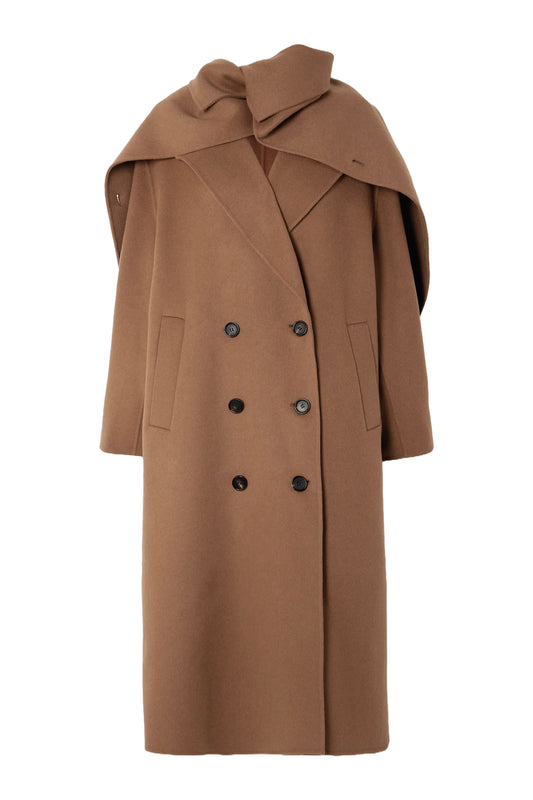 Convertible Wool Scarf Coat