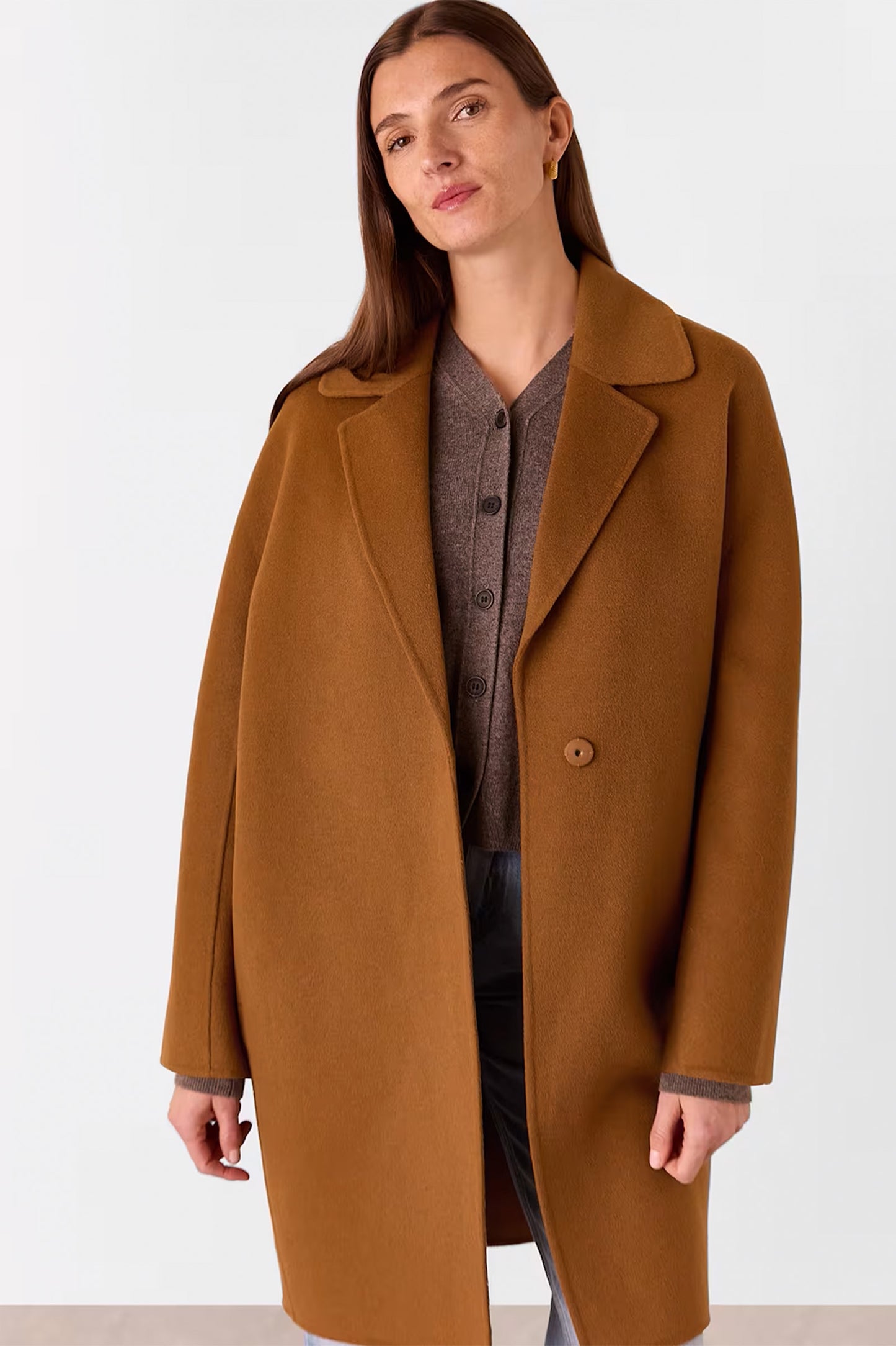 Camel Julia Wool Double Faced Coat