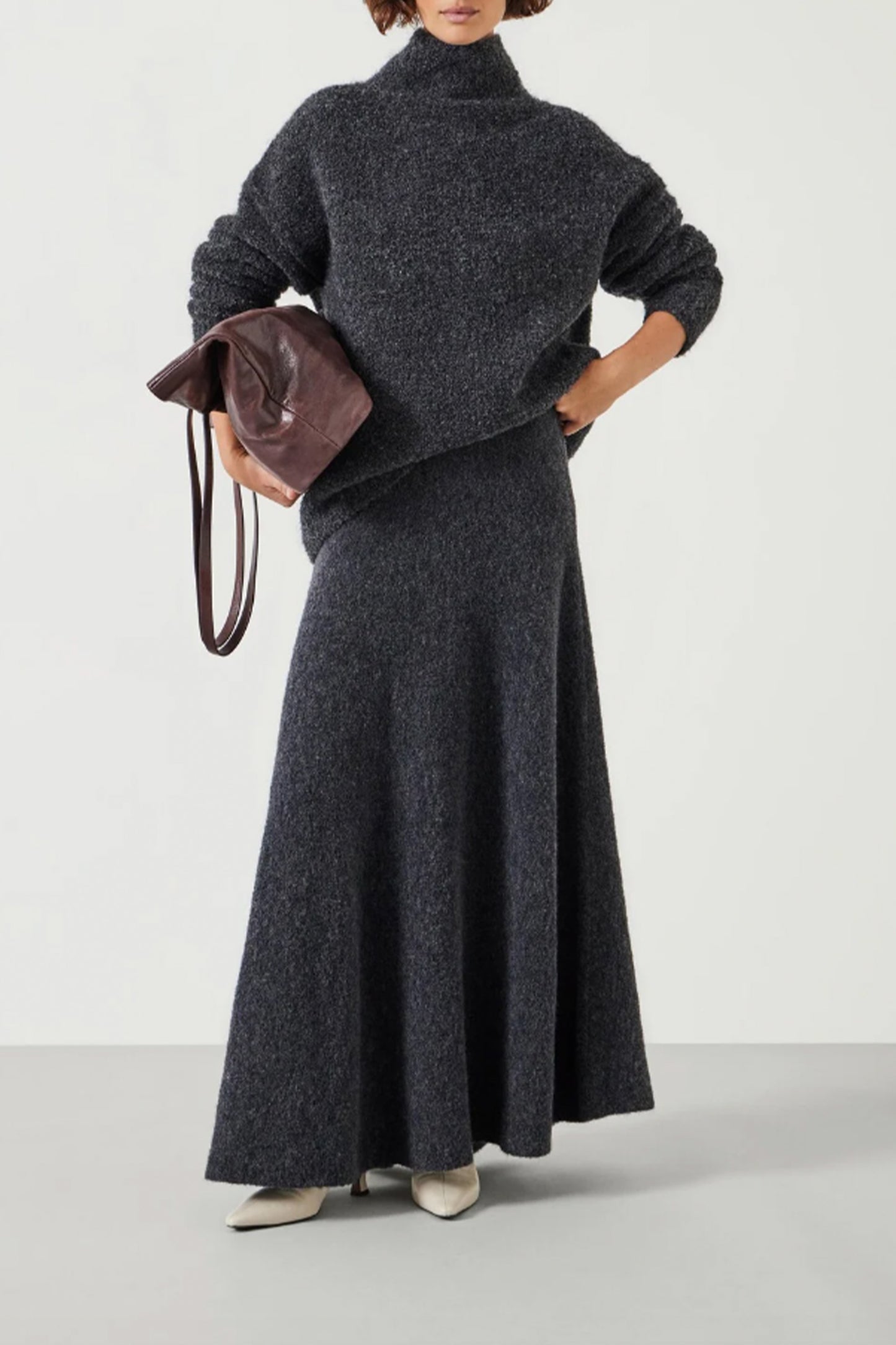 Bea Boucle Knitted Midi Skirt