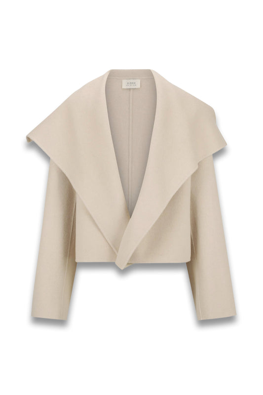 Lucia Bone Cropped Wool-blend Trench Coat