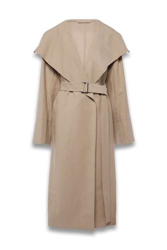 Signature linen-blend trench coat