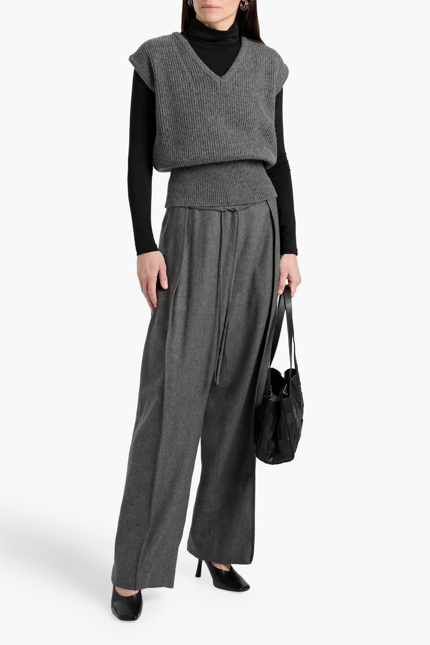 Wool-flannel Wide-leg Pants