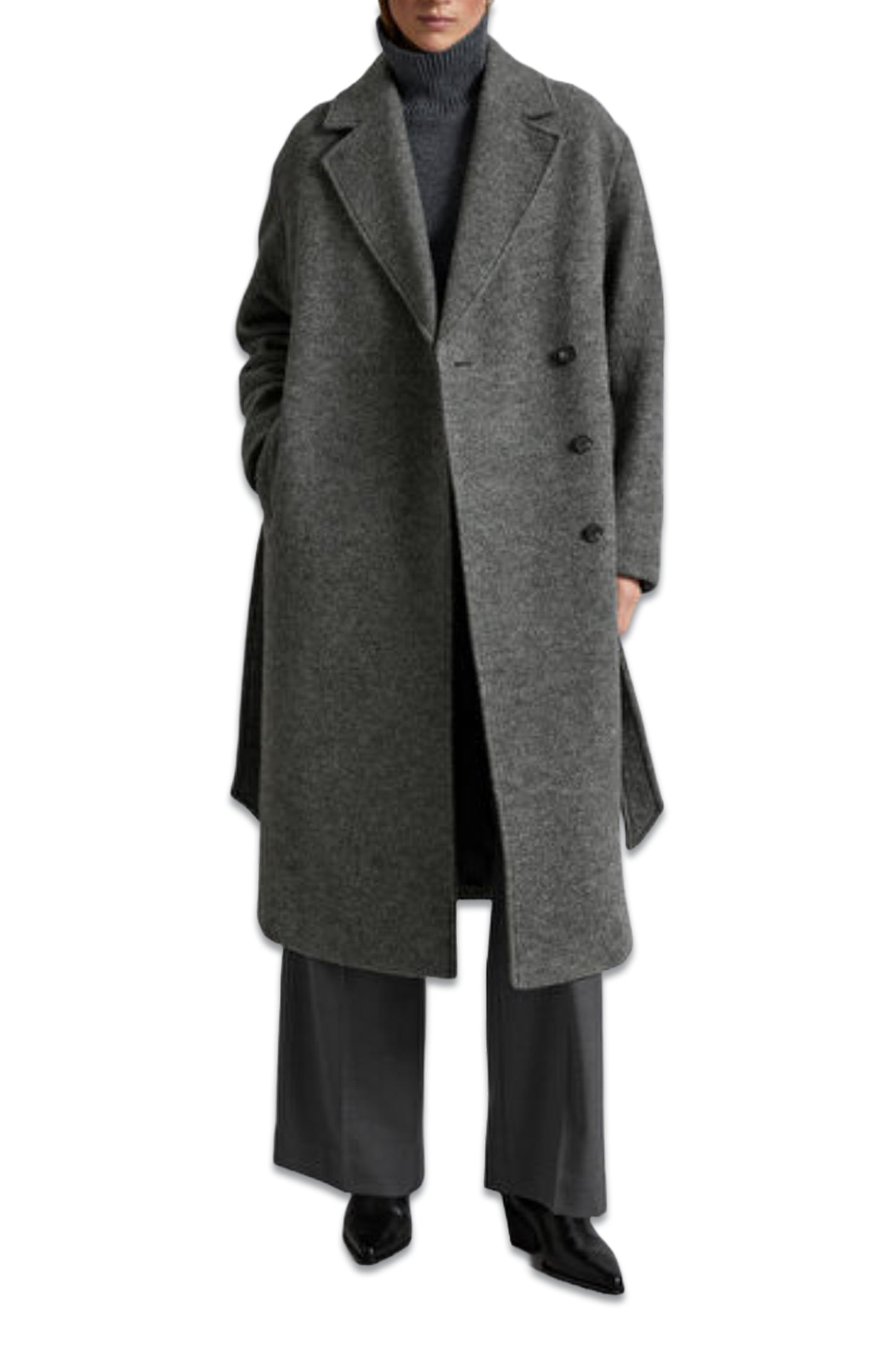 Voluminous Belted Wool Coat