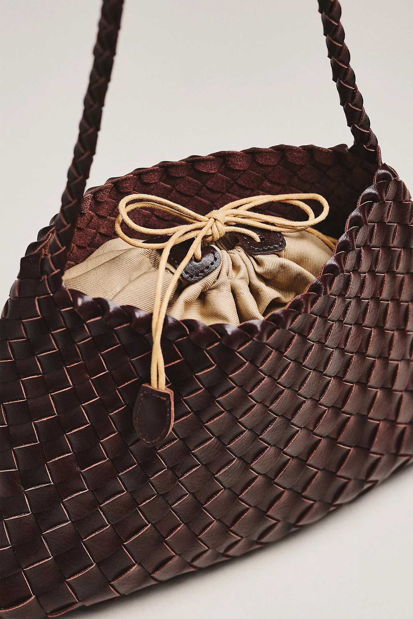 Calla Woven Shoulder Bag Chocolate