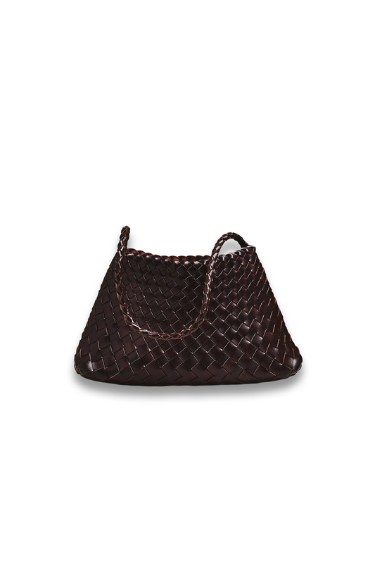 Calla Woven Shoulder Bag Chocolate
