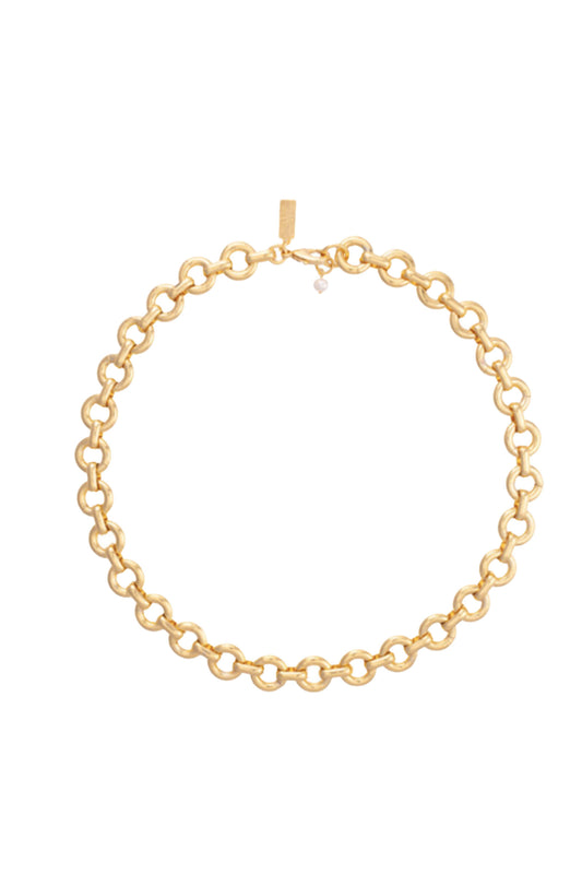 Chubby Link Choker Necklace- Gold