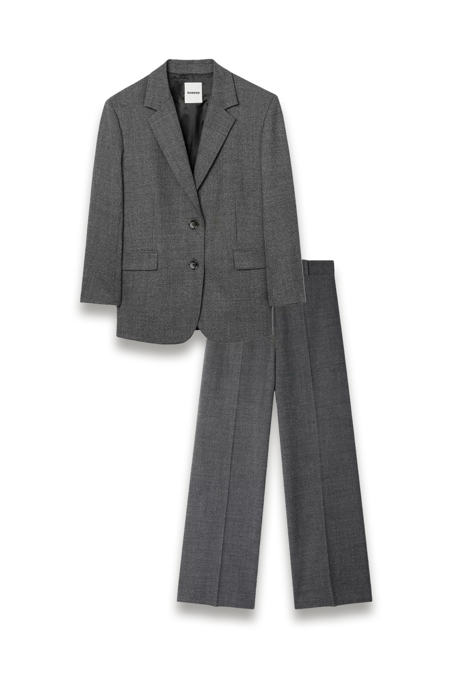 Single-breasted Woven Blazer and Trousers in Grey
