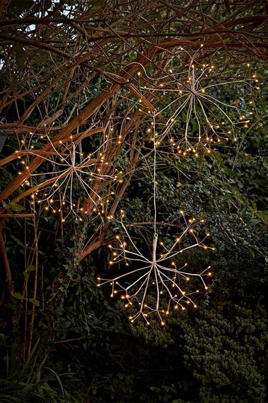 Three Solar Flowerburst Hanging Lights