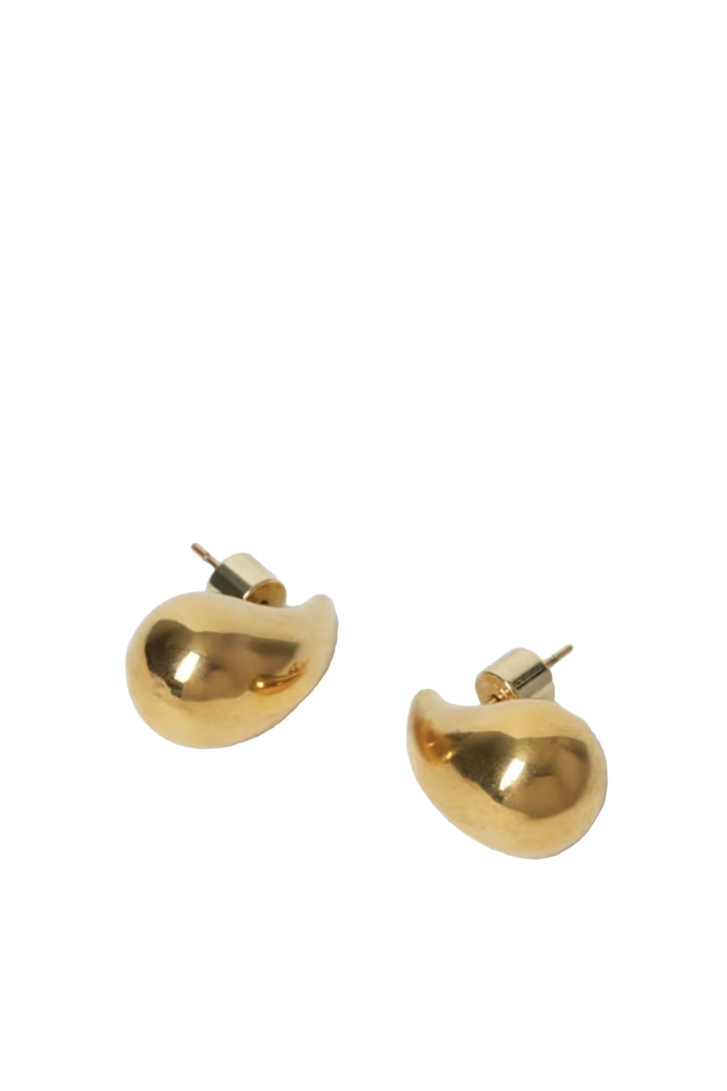 Autograph Waterproof Stainless Steel Gold Plated Large Dome Drop Earrings