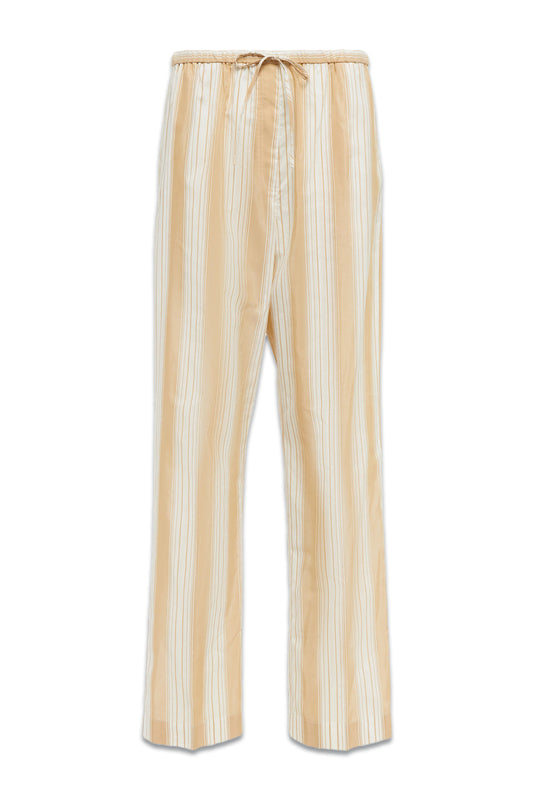 Striped Straight Cotton And Silk Pants