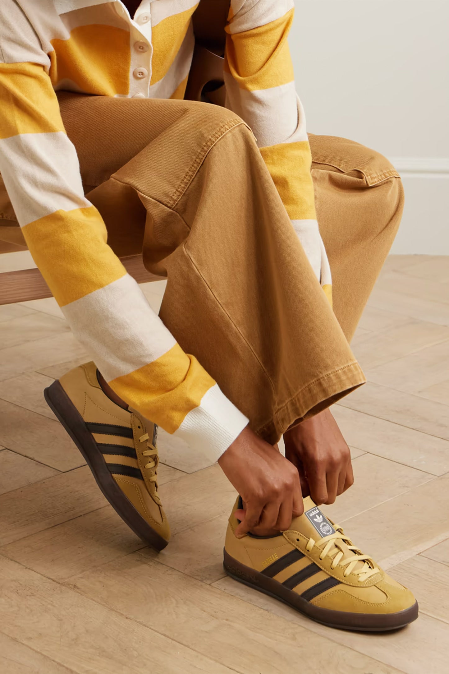 Gazelle Indoor leather-trimmed nubuck sneakers