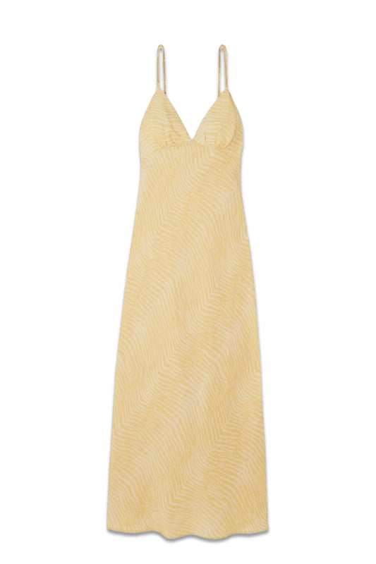 Palermo Zebra-print Linen-blend Midi Dress