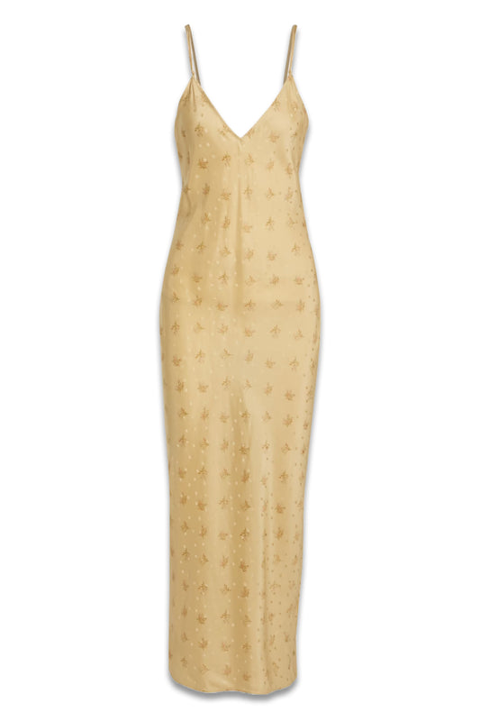 Floral-print Silk-satin Jacquard Maxi Slip Dress
