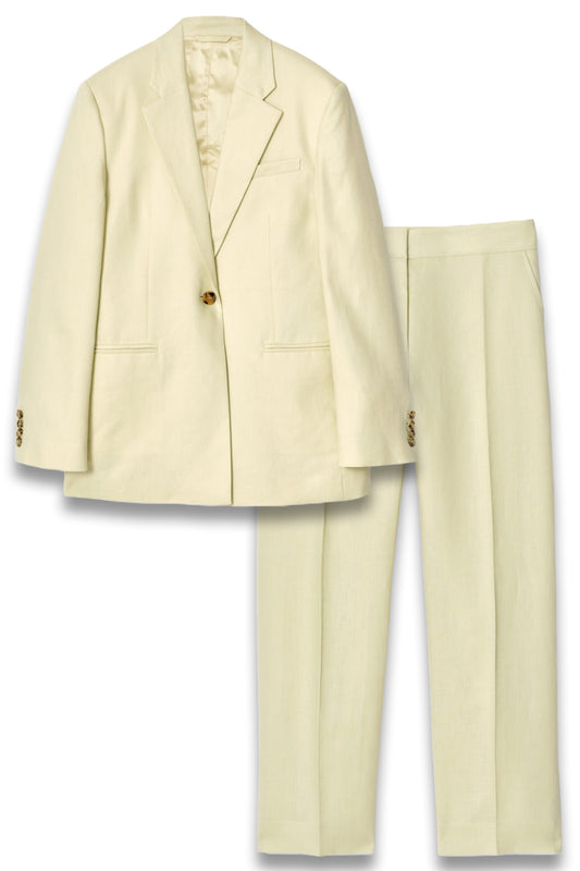 Longline Linen Blazer And Slim-leg Trousers