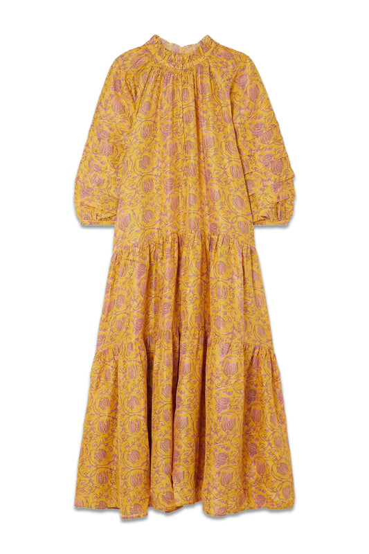 Trinidad Tiered Floral-print Silk Midi Dress