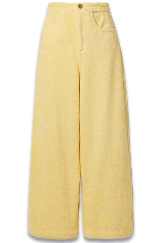 Palma Cropped Organic Cotton-terry Wide-leg Pants