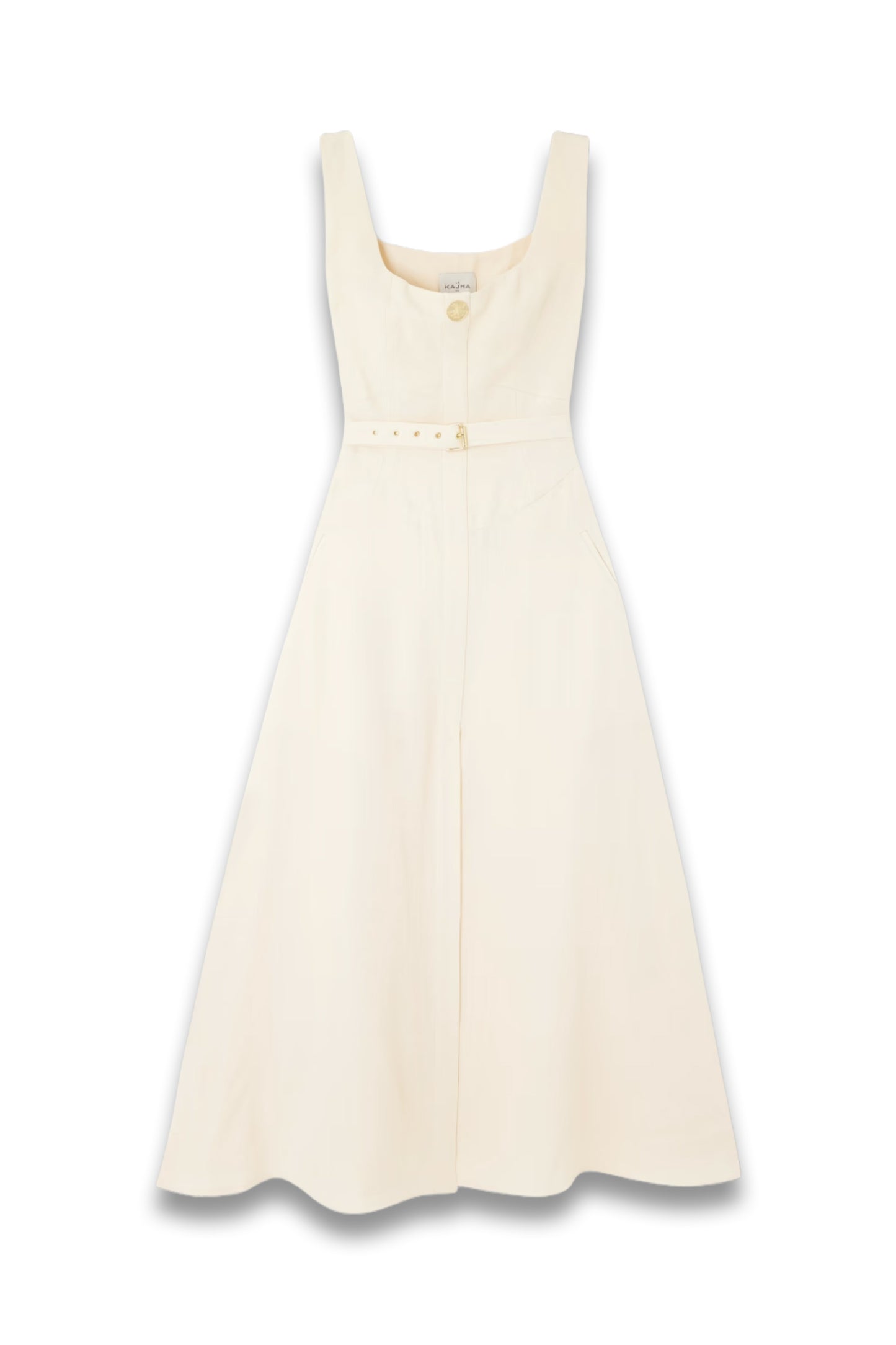 Subu Belted Linen Midi Dress