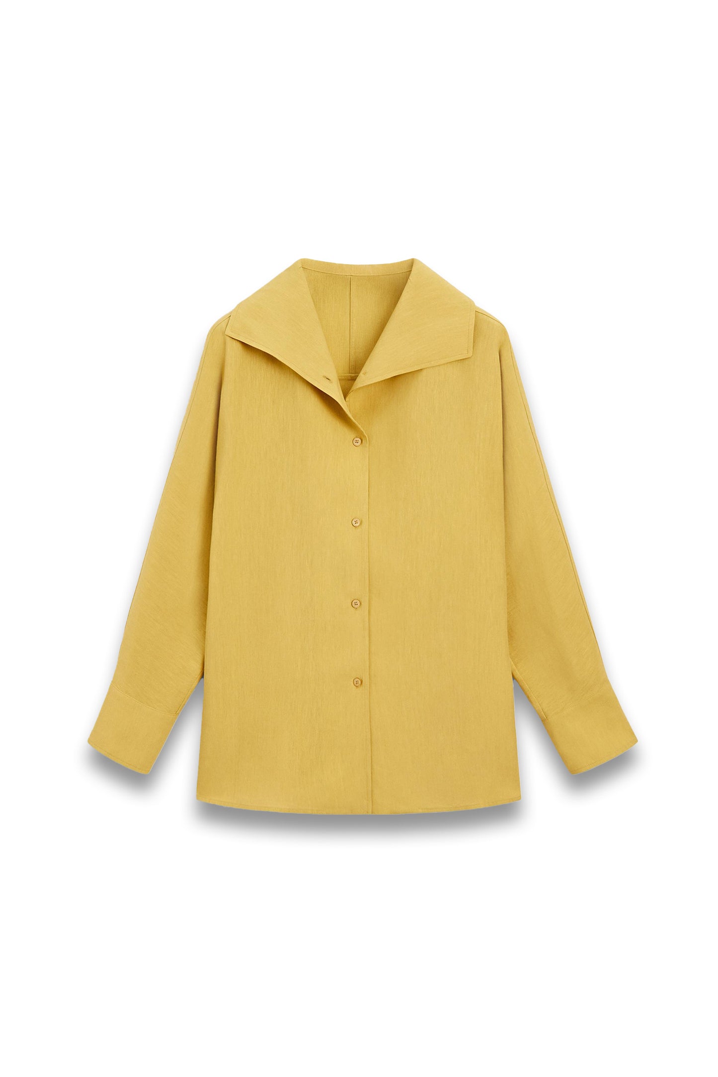 Flowing Linen blend Shirt With Statement Collar