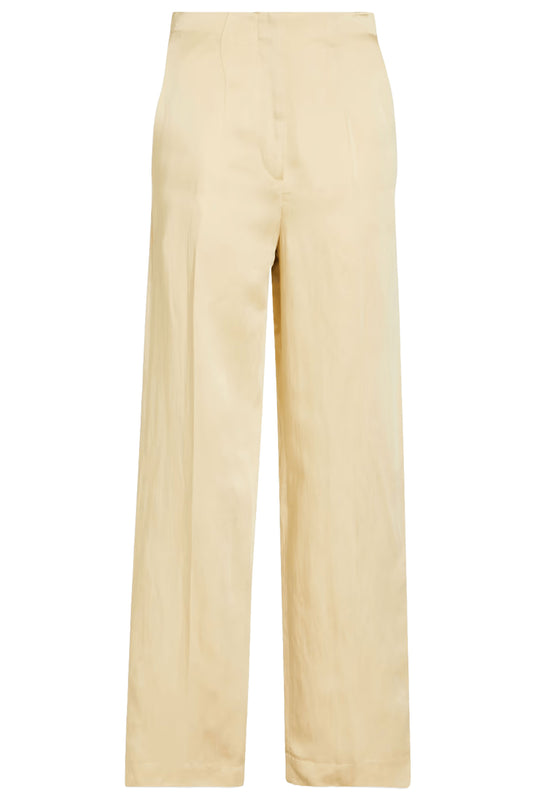 Pleated Satin Wide-leg Pants