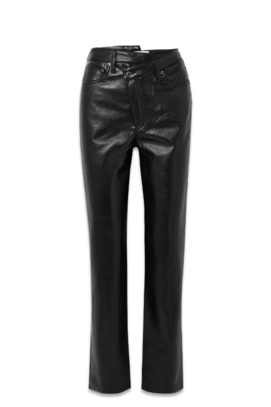 Criss Cross Recycled Leather-blend Pants