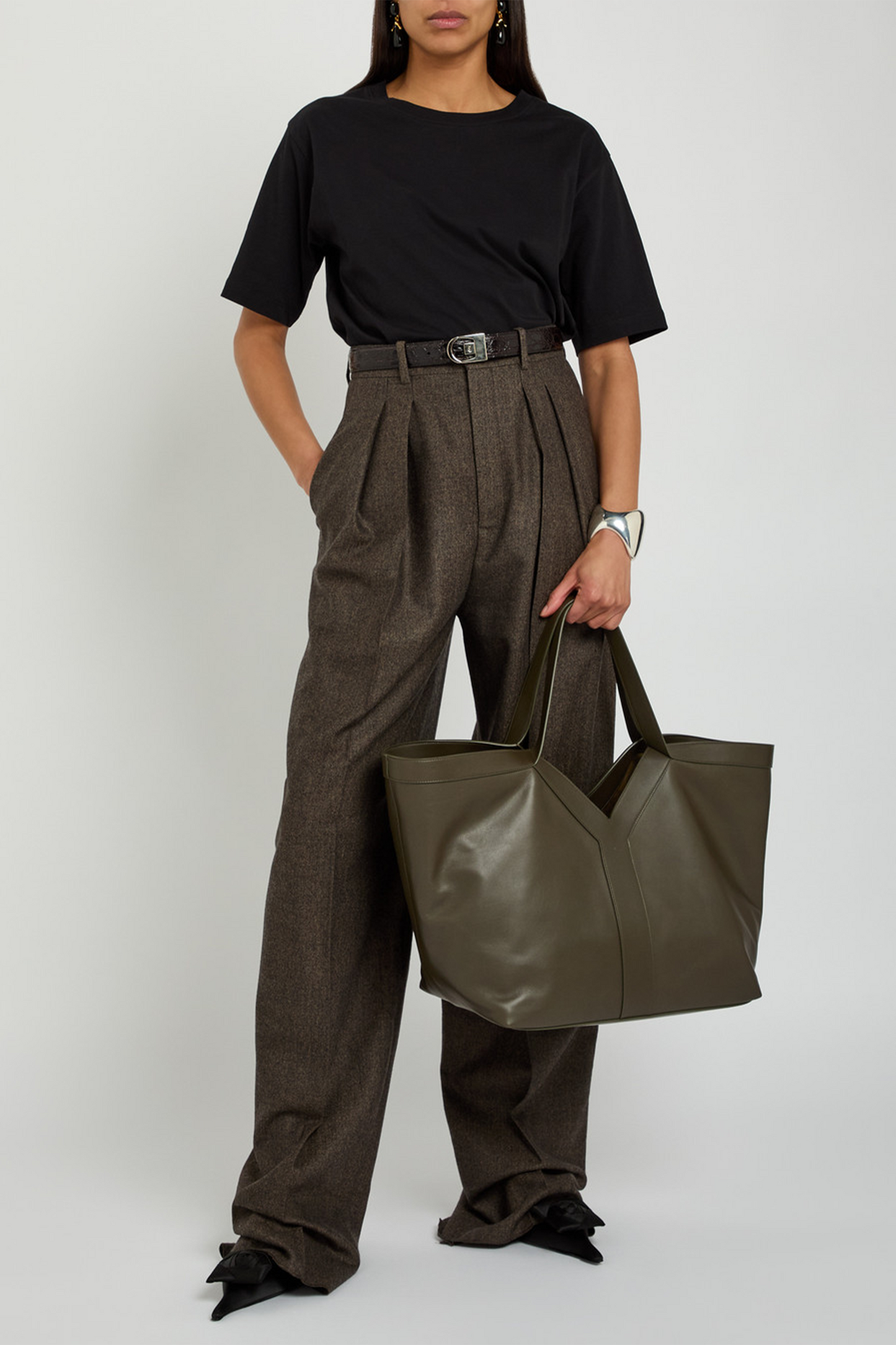 Y Leather Tote Bag